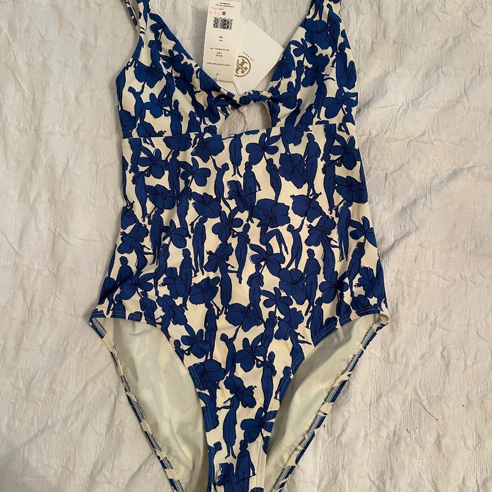 Tory Burch Bathing Suit Printed Knot One Piece XS NWT